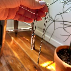 Crystal and Silver Pendant Necklace